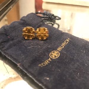 Tory Burch Logo Stud Earrings